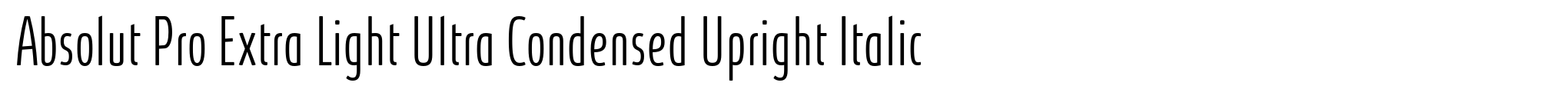 Absolut Pro Extra Light Ultra Condensed Upright Italic image